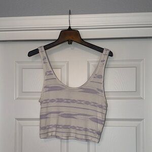 Aerie Lavender and Cream Crop Top